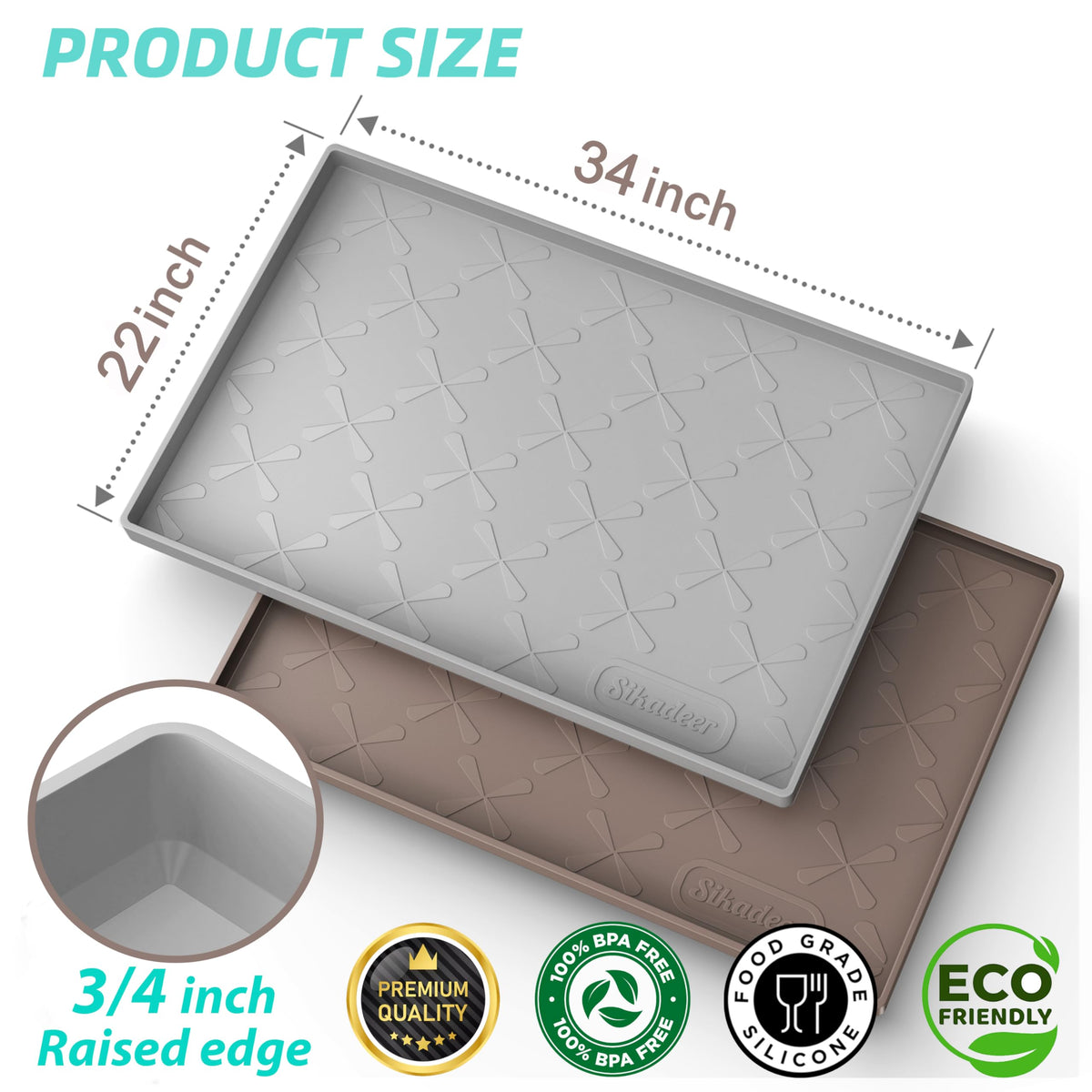 SIKADEER sink protector with raised edges guards against drips while draining easily.