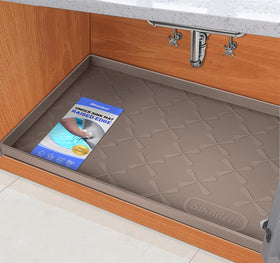 SIKADEER under-sink mat 31x22 protects cabinets from spills