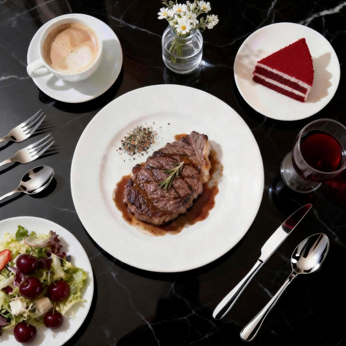 SilouC mirror-finish flatware displayed on a table, modern elegance for daily meals.