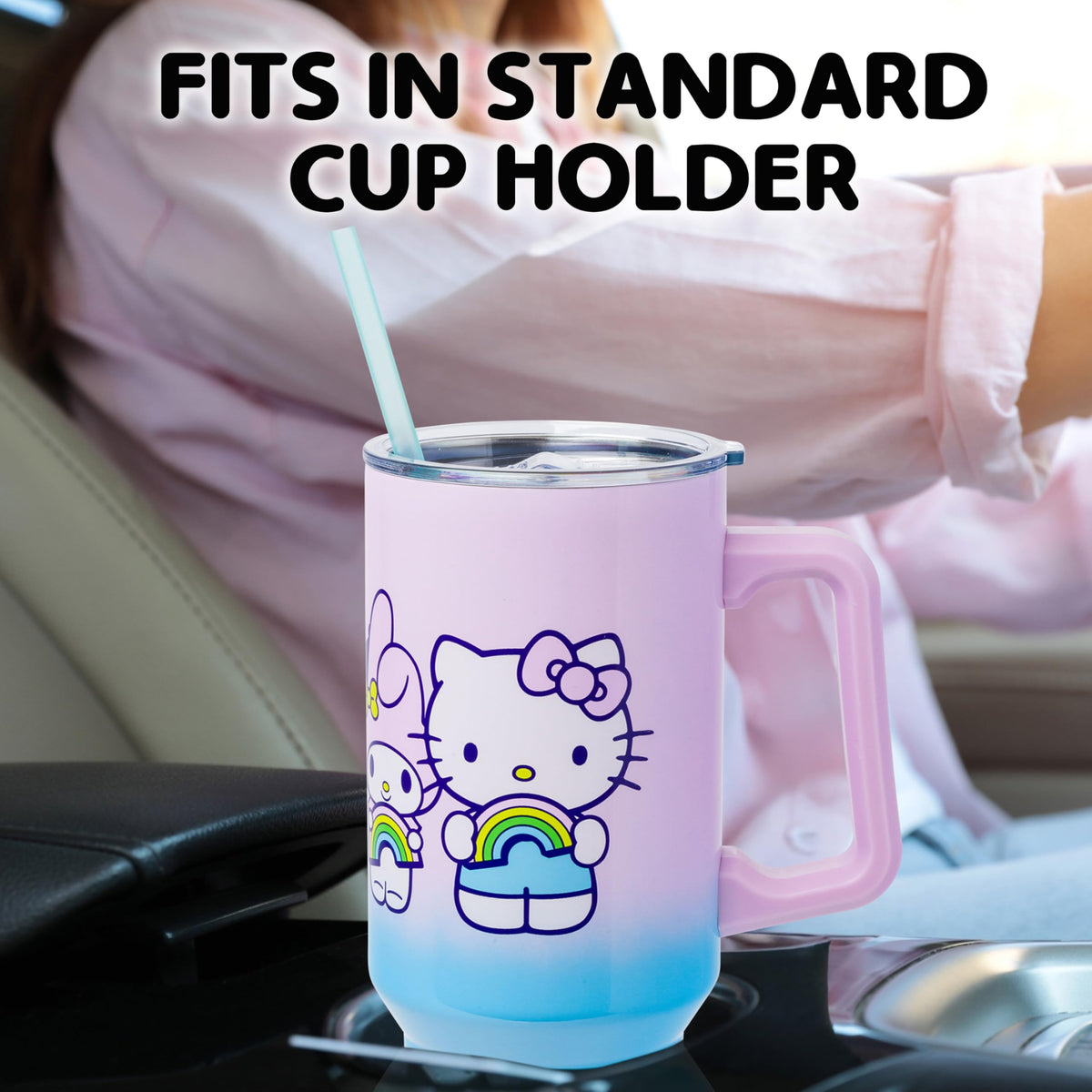 Hello Kitty Friends tumbler with handle and straw ideal for daily use