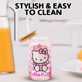 Silver Buffalo Hello Kitty glass straw for reusable sipping