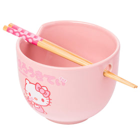 Silver Buffalo Hello Kitty strawberry milk bowl, ideal for ramen nights.