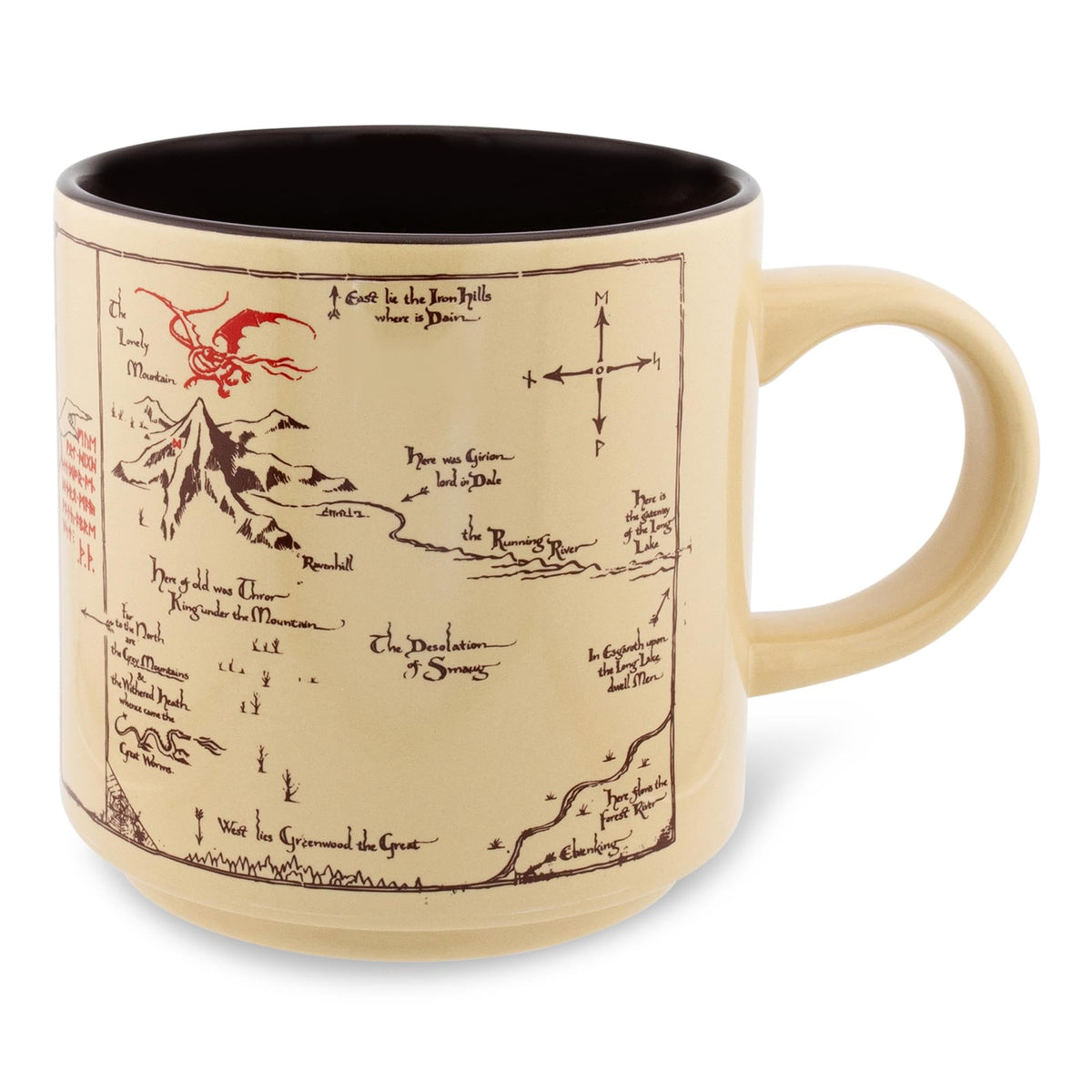 Silver Buffalo hobbit shire map mug handle detail for comfortable everyday coffee