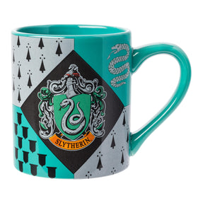 Silver Buffalo Hogwarts Slytherin crest mug shows iconic house emblem for daily coffee ritual