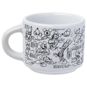 Silver Buffalo 4-piece Mickey vintage sketch mugs arranged for compact storage.