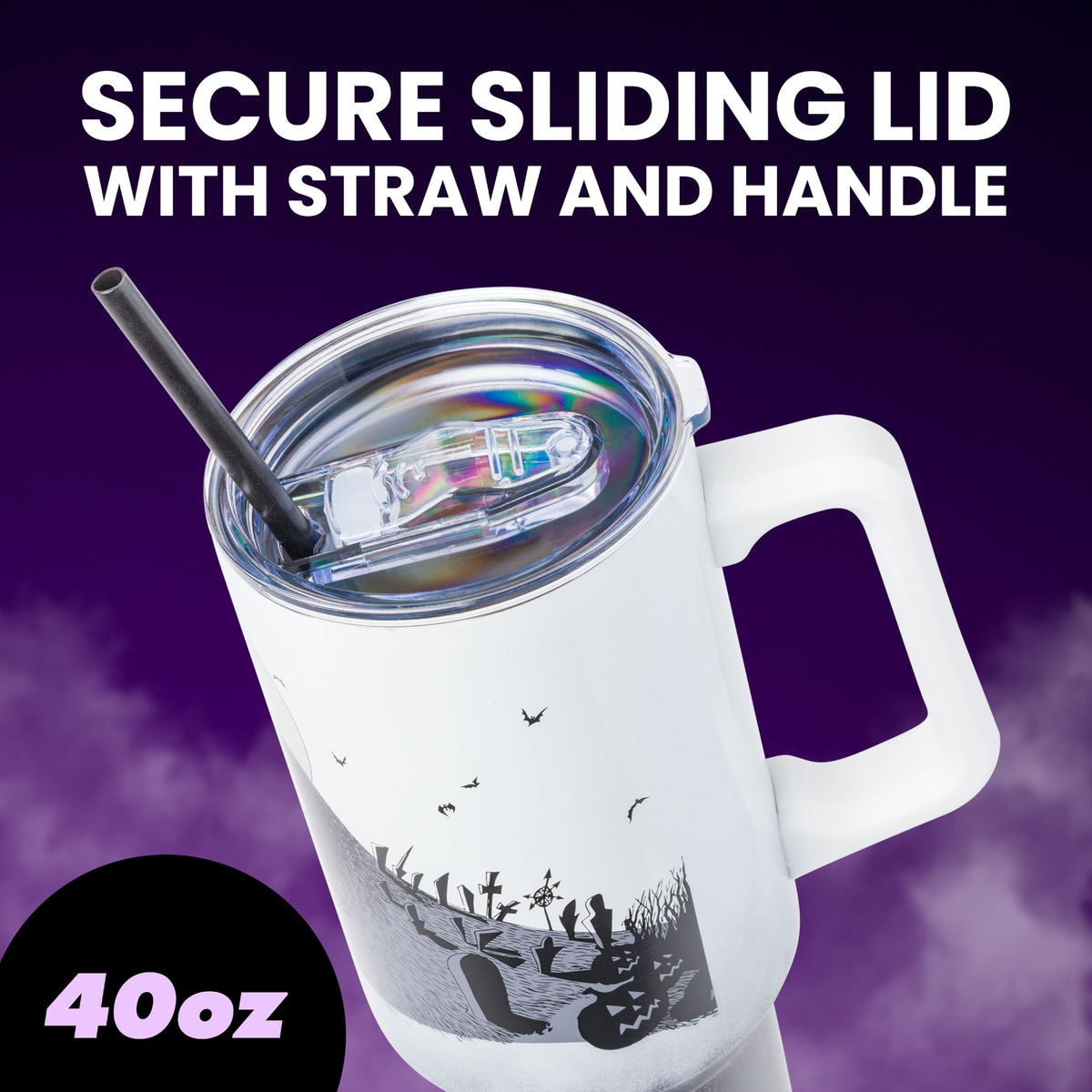 Fits standard cup holders for car trips and in-office use.