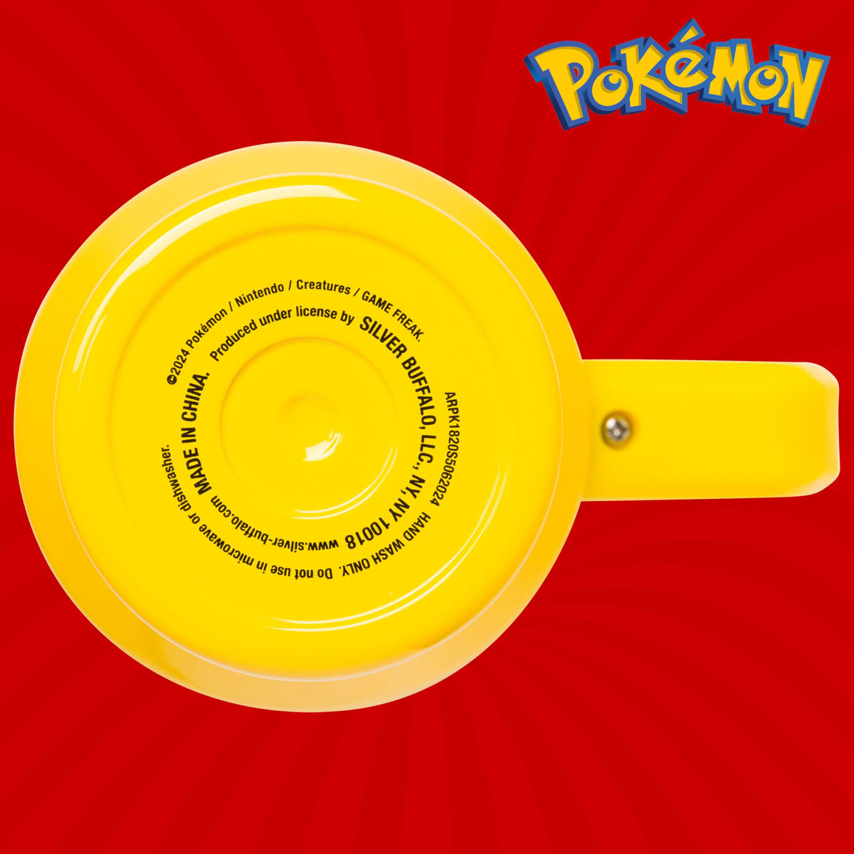 Pikachu lightning graphic on Silver Buffalo tumbler for vibrant daily hydration.