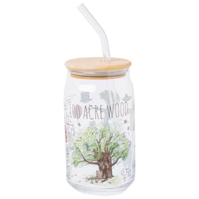Silver Buffalo Pooh-Eeyore design tumbler with bamboo lid for eco-friendly sipping