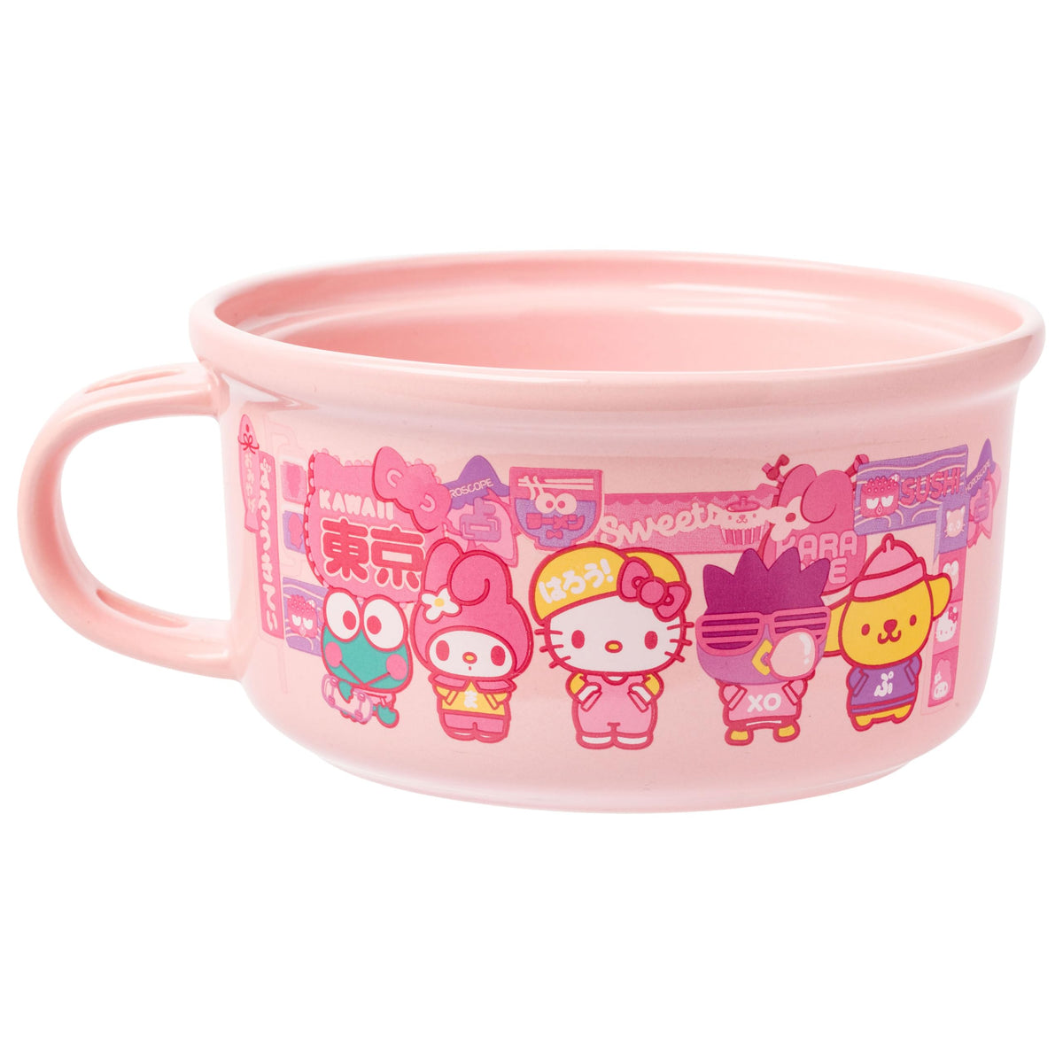 Silver Buffalo Badtz-Maru mug design with bold colors for fun meals.