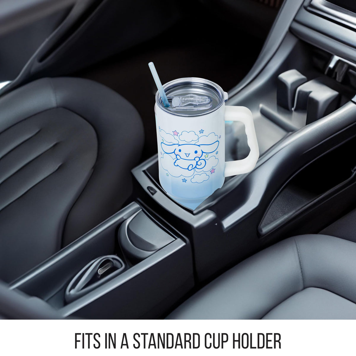Silver Buffalo Cinnamoroll stars and clouds design keeps beverages cold or hot longer