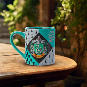 Silver Buffalo Slytherin snake emblem mug for focused study breaks