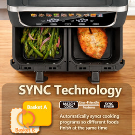 Simple Deluxe 450°F heat enables quick preheating and crispy exterior on dishes.