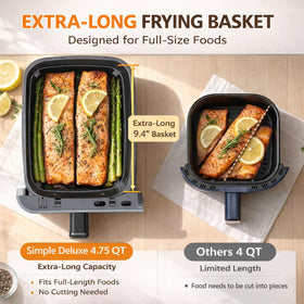 Simple Deluxe 12.6-quart basket interior ready for family-sized batches