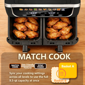 Simple Deluxe air fryer reaching up to 450°F for fast, even cooking results