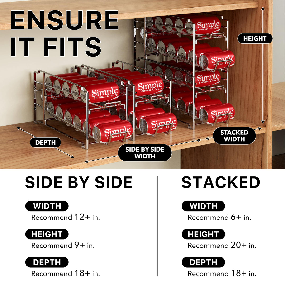 Simple Houseware 12-can dispenser holding standard soda cans
