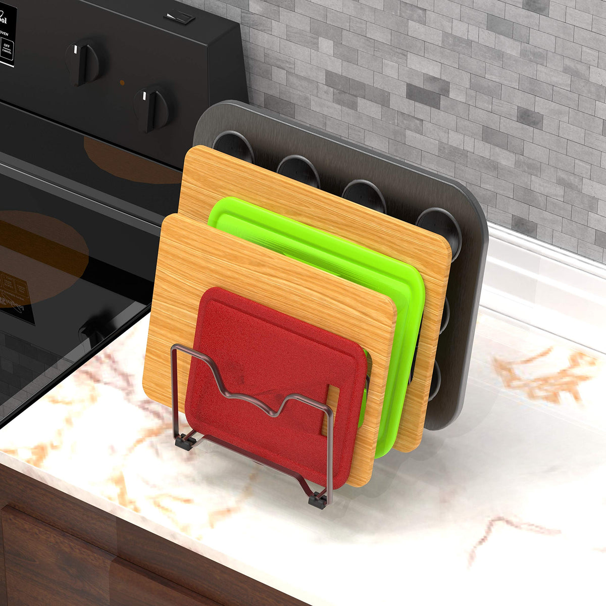 Simple Houseware cabinet rack in use on a shelf for organized space.