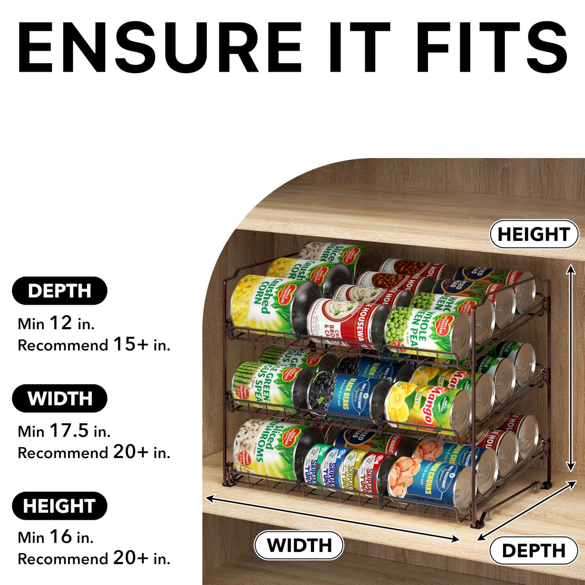 Simple Houseware can organizer rack in pantry highlights easy access and space efficiency