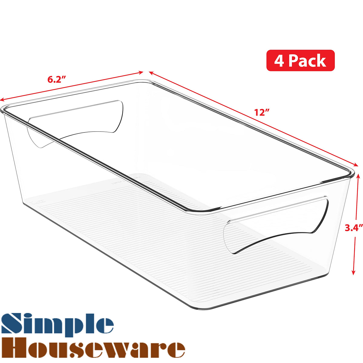Simple Houseware clear bin for freezer organization, easy access to frozen items and space optimization.