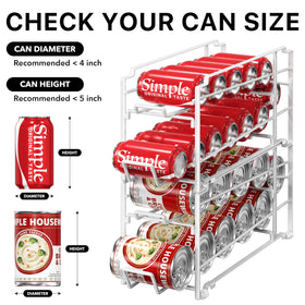 Simple Houseware soda can organizer rack anti-slip feet keep unit stable.
