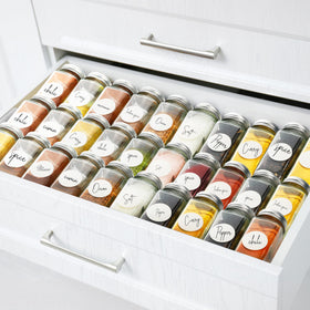 Simple Houseware spice jars support easy pantry organization and quick access.