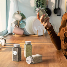 Simple Houseware glass bottles provide clear content visibility.