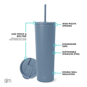 Simple Modern Classic Tumbler with double-wall insulation keeps beverages at the right temperature.