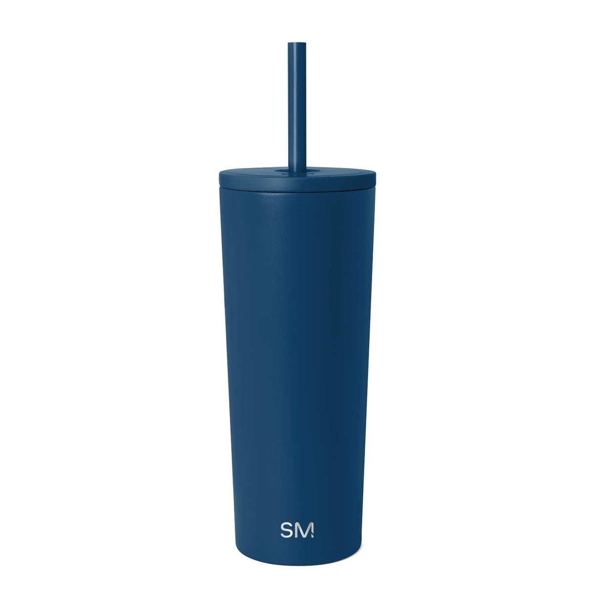 Simple Modern Classic Tumbler with Straw Lid, angle view shows spill-resistant design for travel.