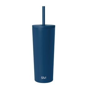 Simple Modern Classic Tumbler with Straw Lid, angle view shows spill-resistant design for travel.