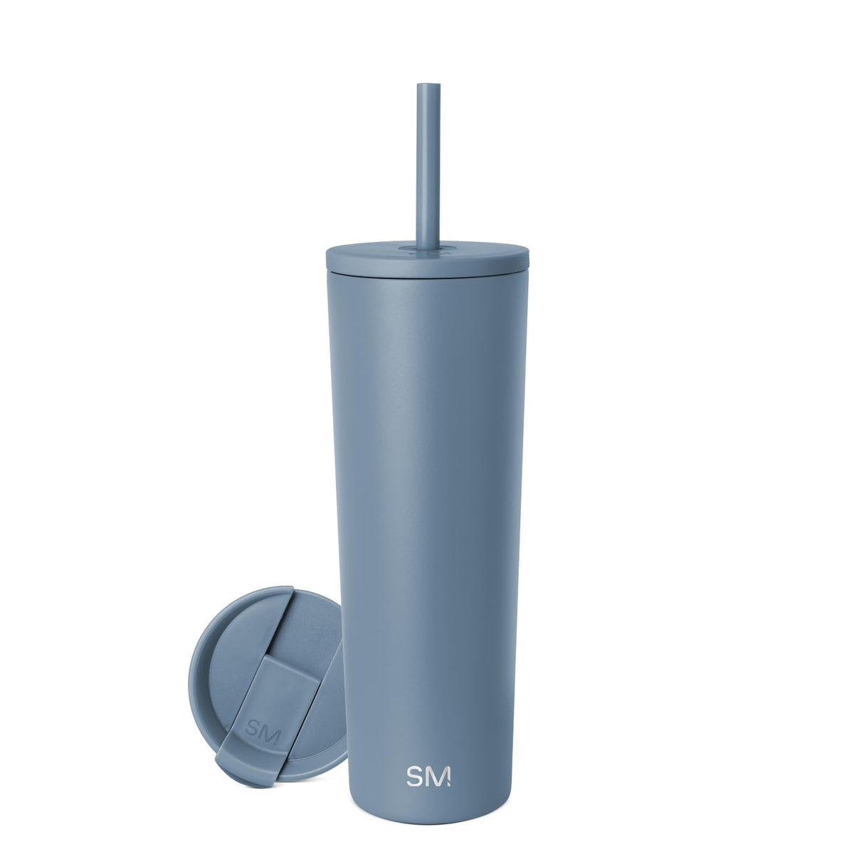 Simple Modern Classic Tumbler in Blue Dune with Straw Lid stays cold during daily commutes.