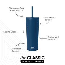 Simple Modern Classic Tumbler close-up of silicone straw gasket securing the straw to prevent leaks.