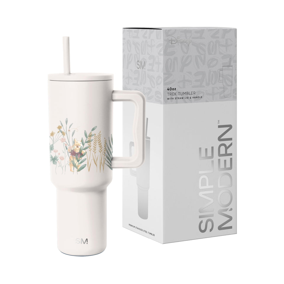 Simple Modern Disney 40 oz Trek tumbler with handle and straw lid for on-the-go hydration.