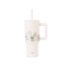Simple Modern Disney 24 oz tumbler with handle and silicone straw lid for on-the-go use.