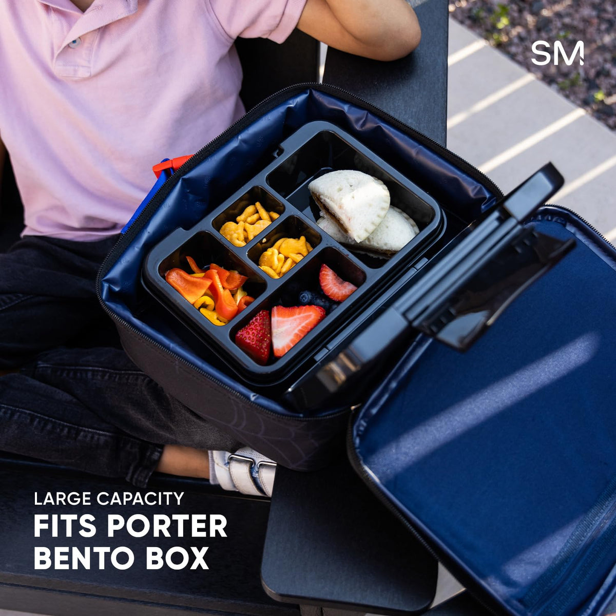 Adjustable strap offers comfortable carry for busy mornings.