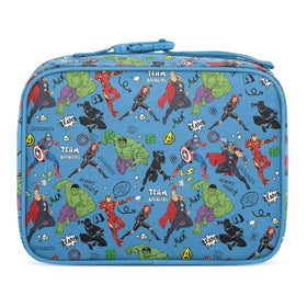 Simple Modern Hadley Avengers lunch bag side view showing durable carry strap.