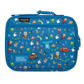 Simple Modern Hadley lunch bag blue with Pixar Mashup for school use.