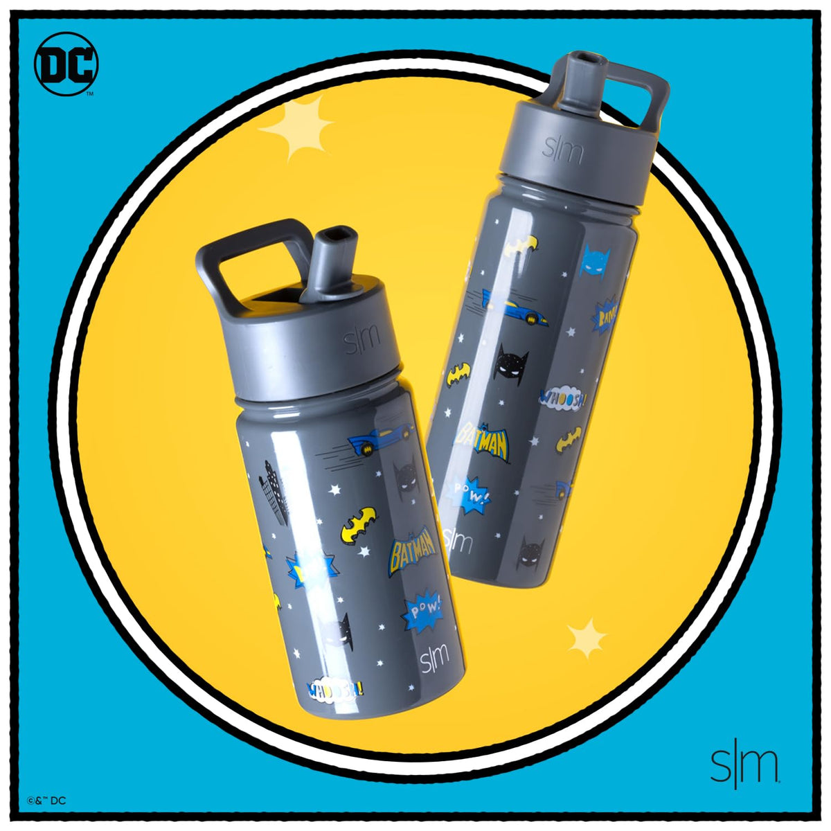 Batman Summit bottle side view shows durable stainless steel exterior for daily use