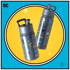 Simple Modern Kids Summit Batman bottle straw lid close-up for easy sipping.