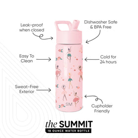 Simple Modern pink ballerina Summit bottle is dishwasher safe for busy families.