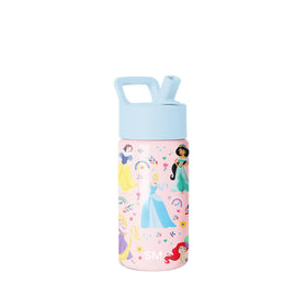 Simple Modern Kids Summit bottle with straw lid shows Disney Princess design for on the go hydration