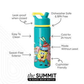 Simple Modern Kids Summit bottle with straw lid closed, leakproof design for active play.