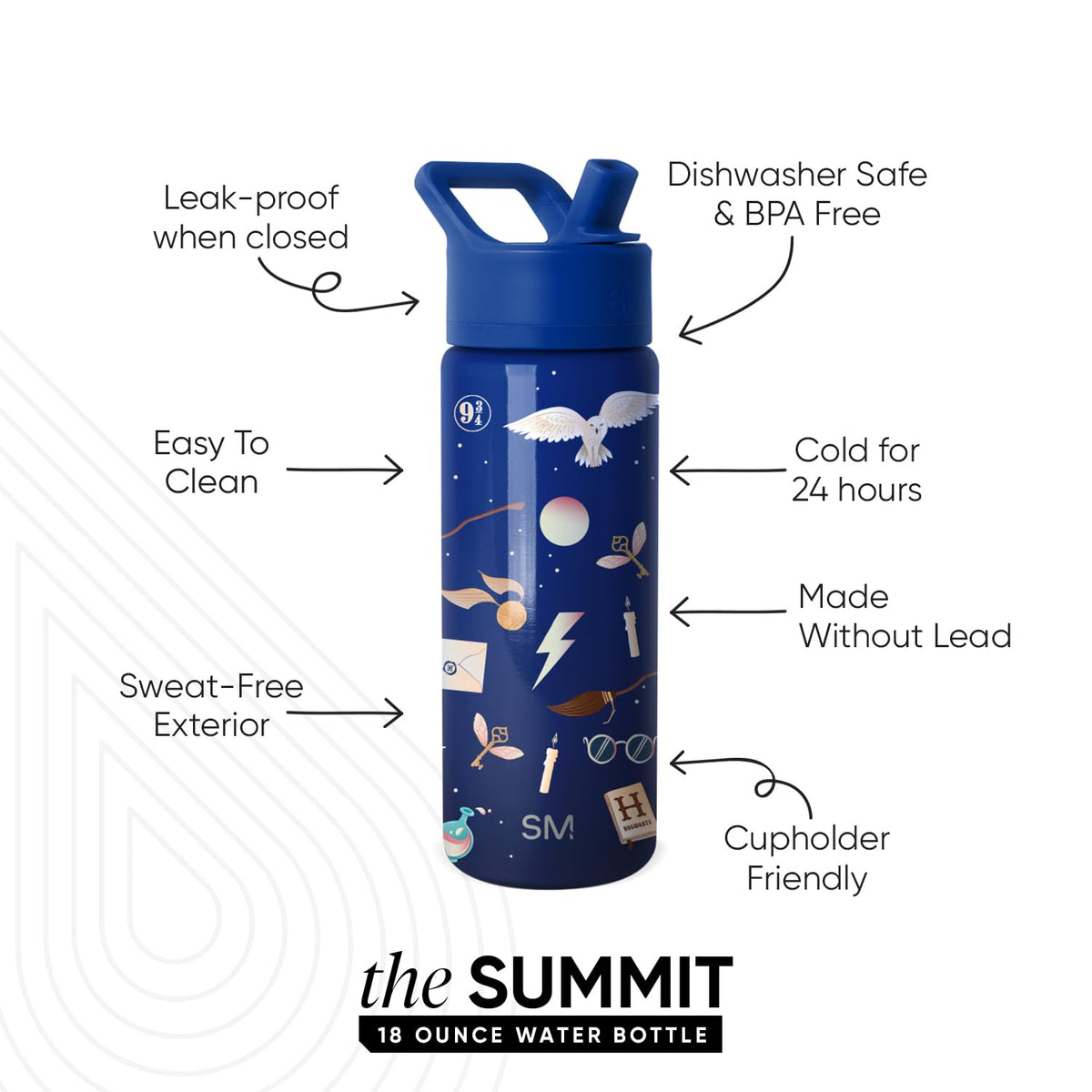 Dishwasher-safe Simple Modern Summit bottle for quick cleanup after school.