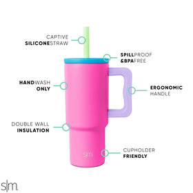 Simple Modern Kids Trek silicone straw lid prevents spills during adventures.
