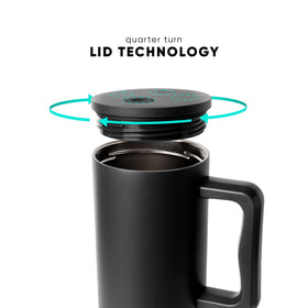 Straw lid offers four-way threading for flexible placement.
