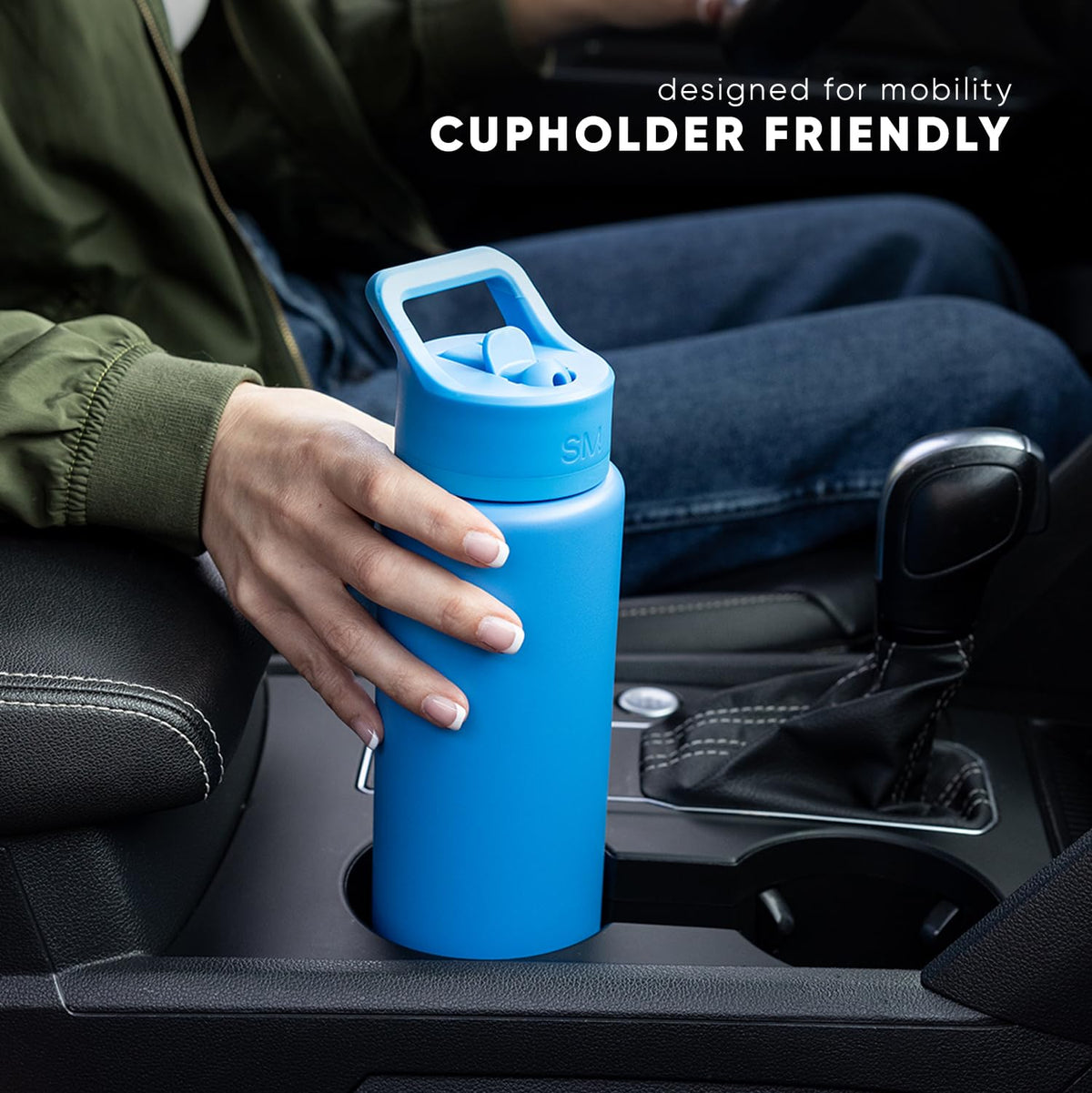 Simple Modern Summit bottle fits most cupholders for easy transport.
