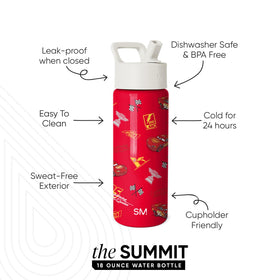 Side view of the Simple Modern Summit kids bottle with Disney artwork for school use