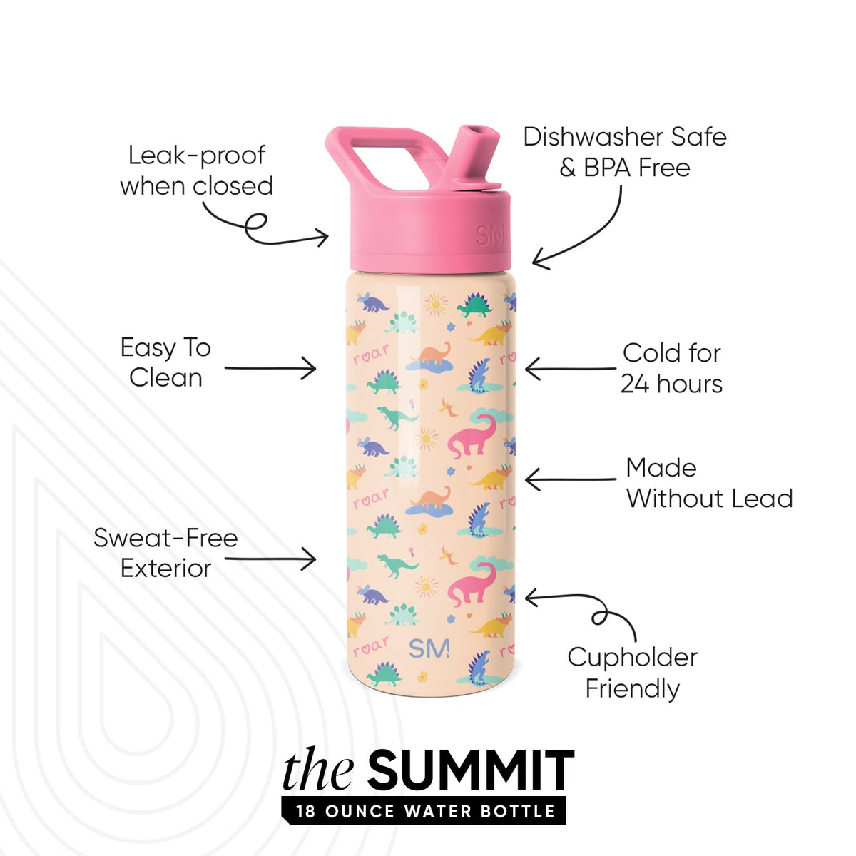 Simple Modern Summit straw-lid view shows leakproof lid for spill-free drinking.