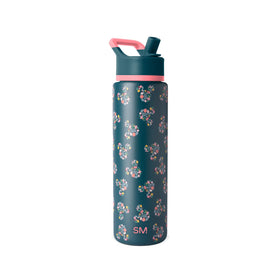 Simple Modern Summit bottle with straw lid featuring Mickey Mouse floral on Riptide for on-the-go hydration