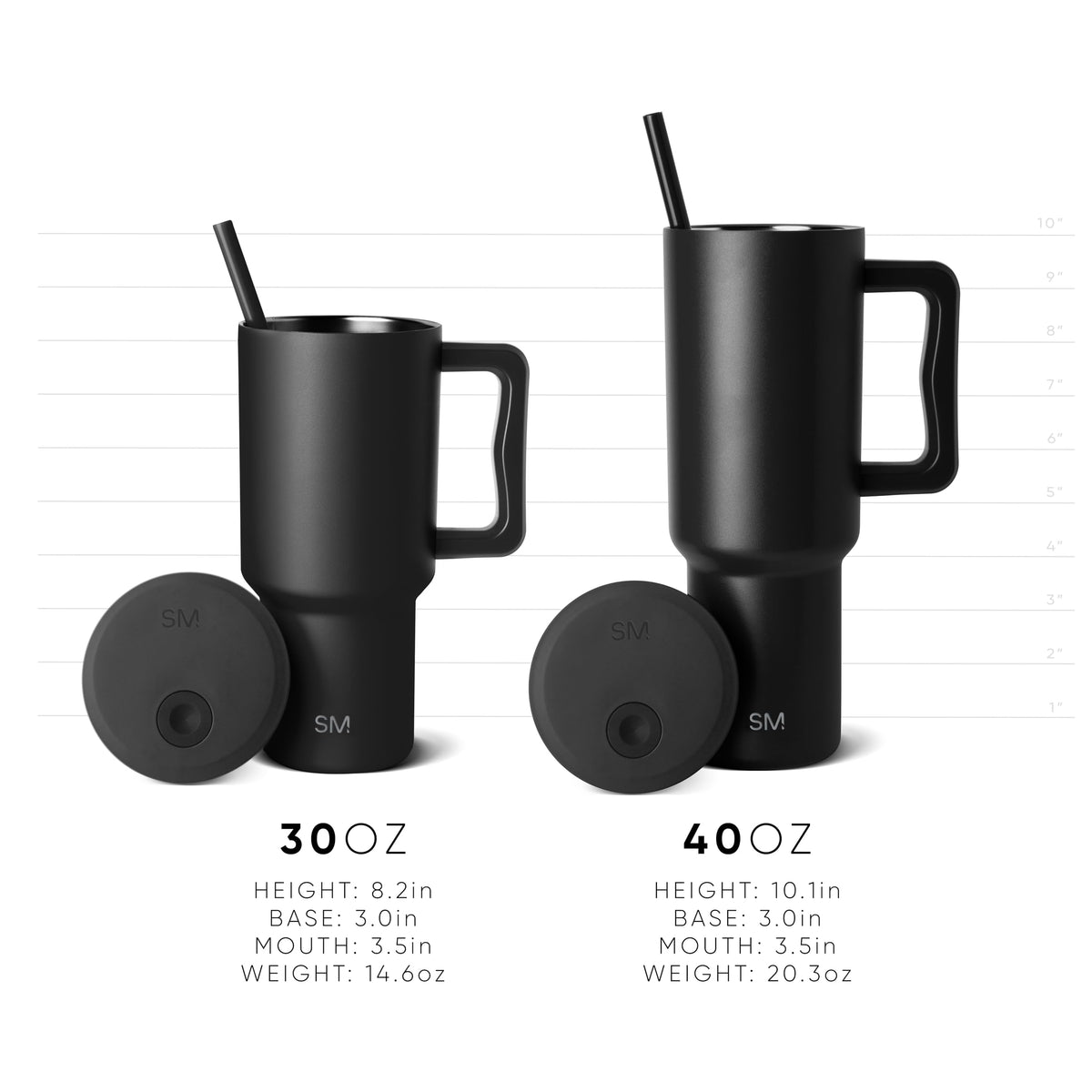 Simple Modern Trek 40 oz stainless steel body for durable use.
