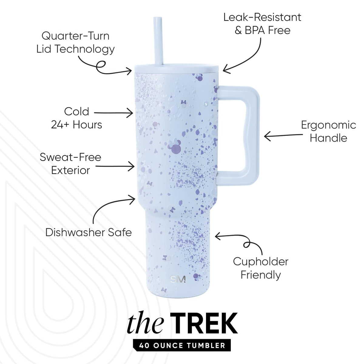 Simple Modern Trek collection 40oz insulated bottle keeps drinks hot or cold while traveling.