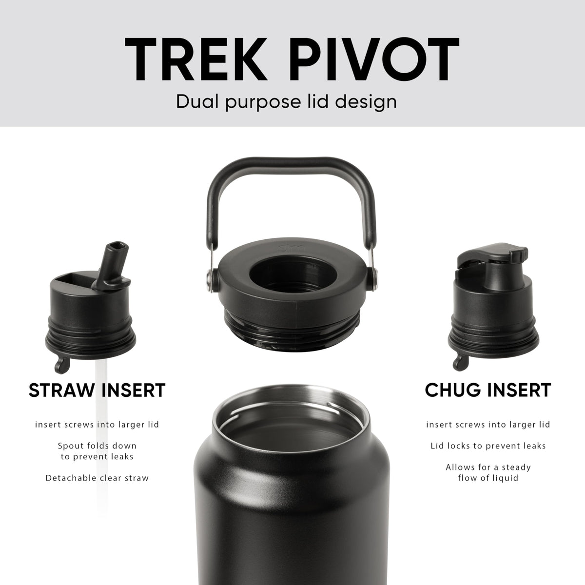 Simple Modern Trek Pivot straw lid offers convenient sipping on the go.